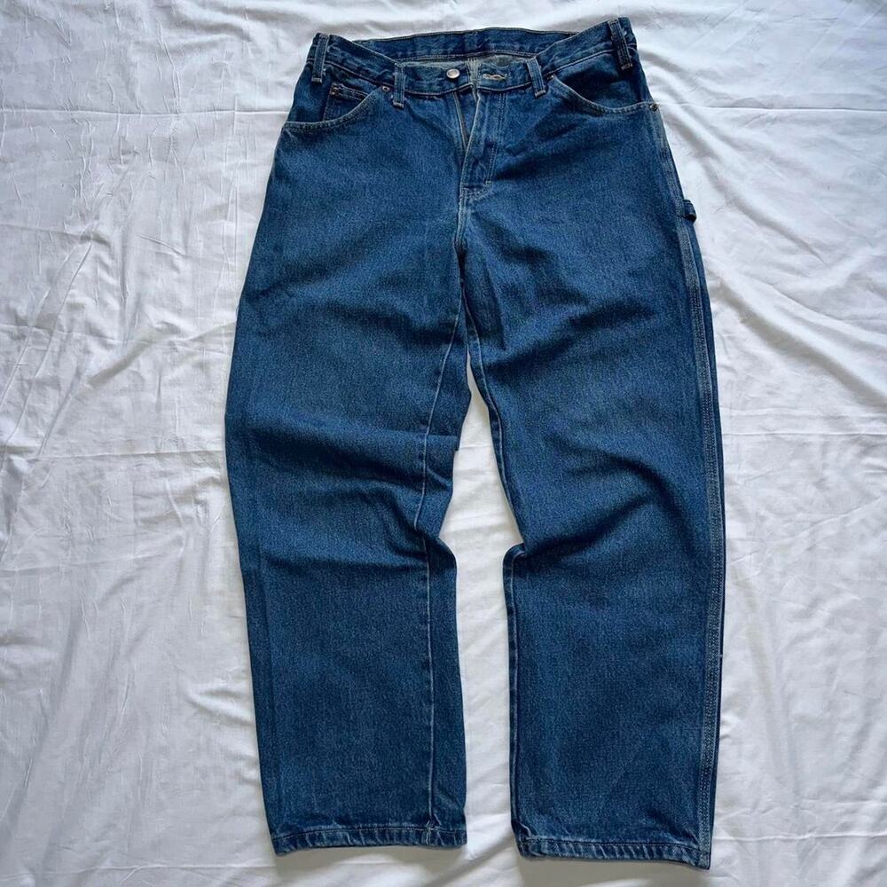 Blue Dickies Workwear Carpenter Jeans w Side Pocket and Carabiner/Tool loop, 32"